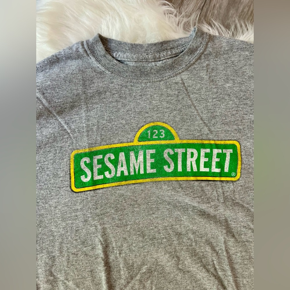 SESAME STREET | Heather Gray Unisex Retro PBS Graphic Tee (M) - Picture 2 of 4